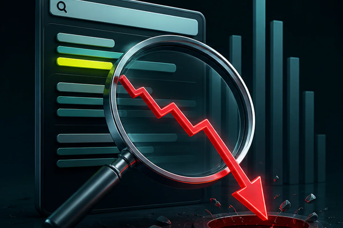 Illustration éditoriale de l’article « Chute des clics dans Google Search Console »