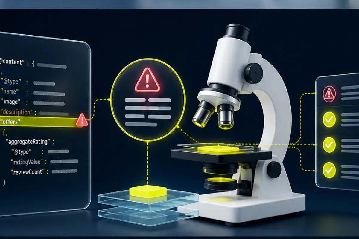 Illustration du diagnostic pour « Données structurées invalides : comment corriger les erreurs dans Google Search Console ? » : analyse des signaux techniques avant correction