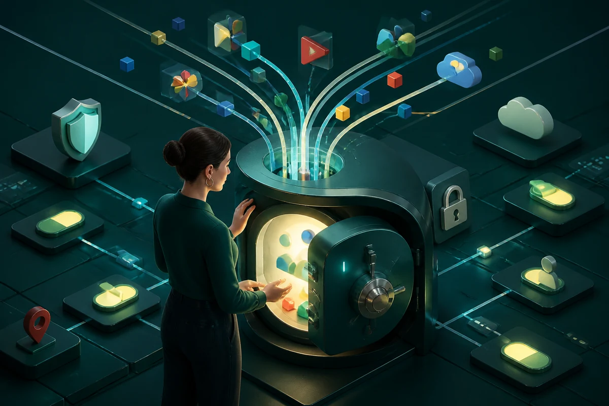 Illustration éditoriale de l’article « Google et vie privée : reprendre le contrôle de ses données »