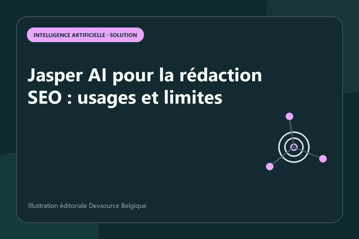 Solution : jasper AI pour la rédaction SEO : usages et limites