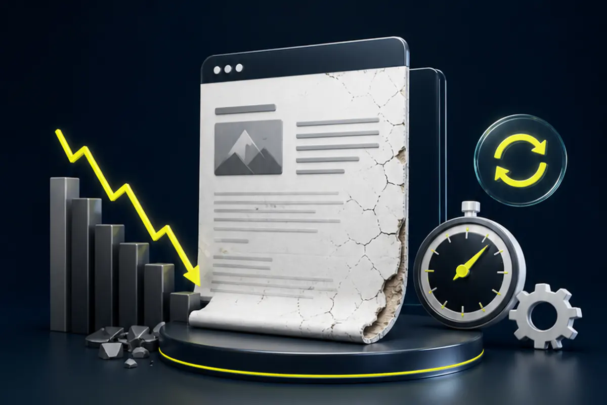 Illustration éditoriale de l’article « Comment mettre à jour un ancien article pour récupérer ses positions Google ? »