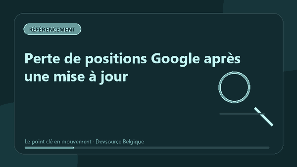 Animation : perte de positions Google après une mise à jour
