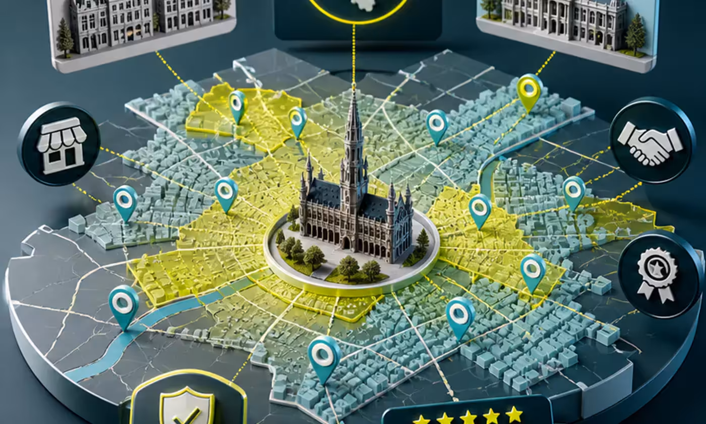 Illustration du contexte local et des signaux de confiance SEO à Bruxelles