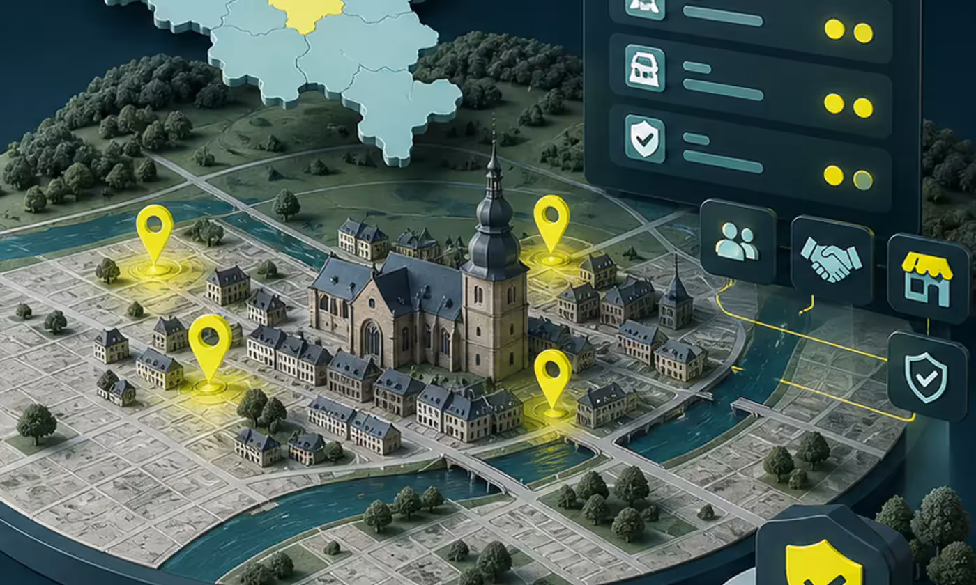 Illustration du contexte local et des signaux de confiance SEO à Ciney
