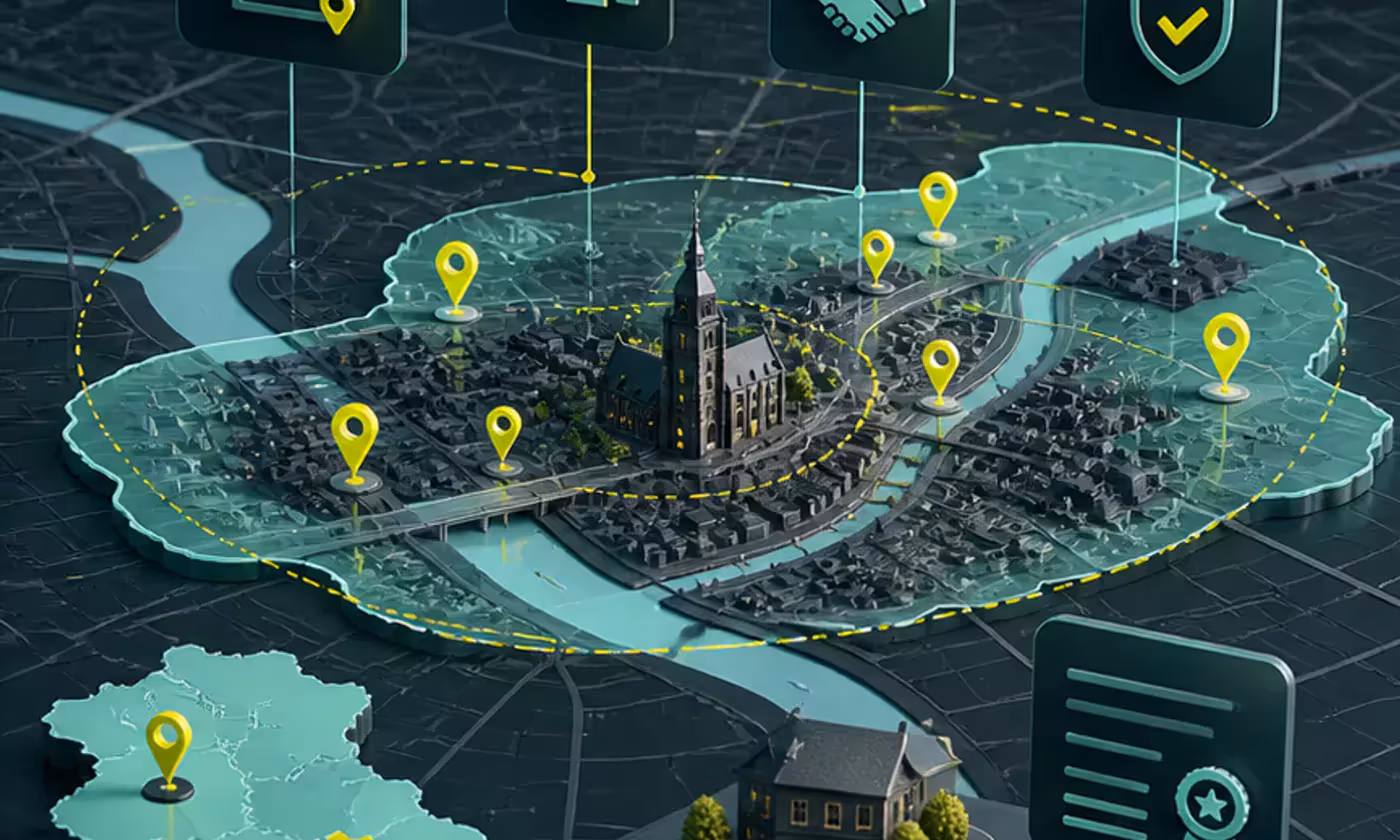 Illustration du contexte local et des signaux de confiance SEO à Dinant