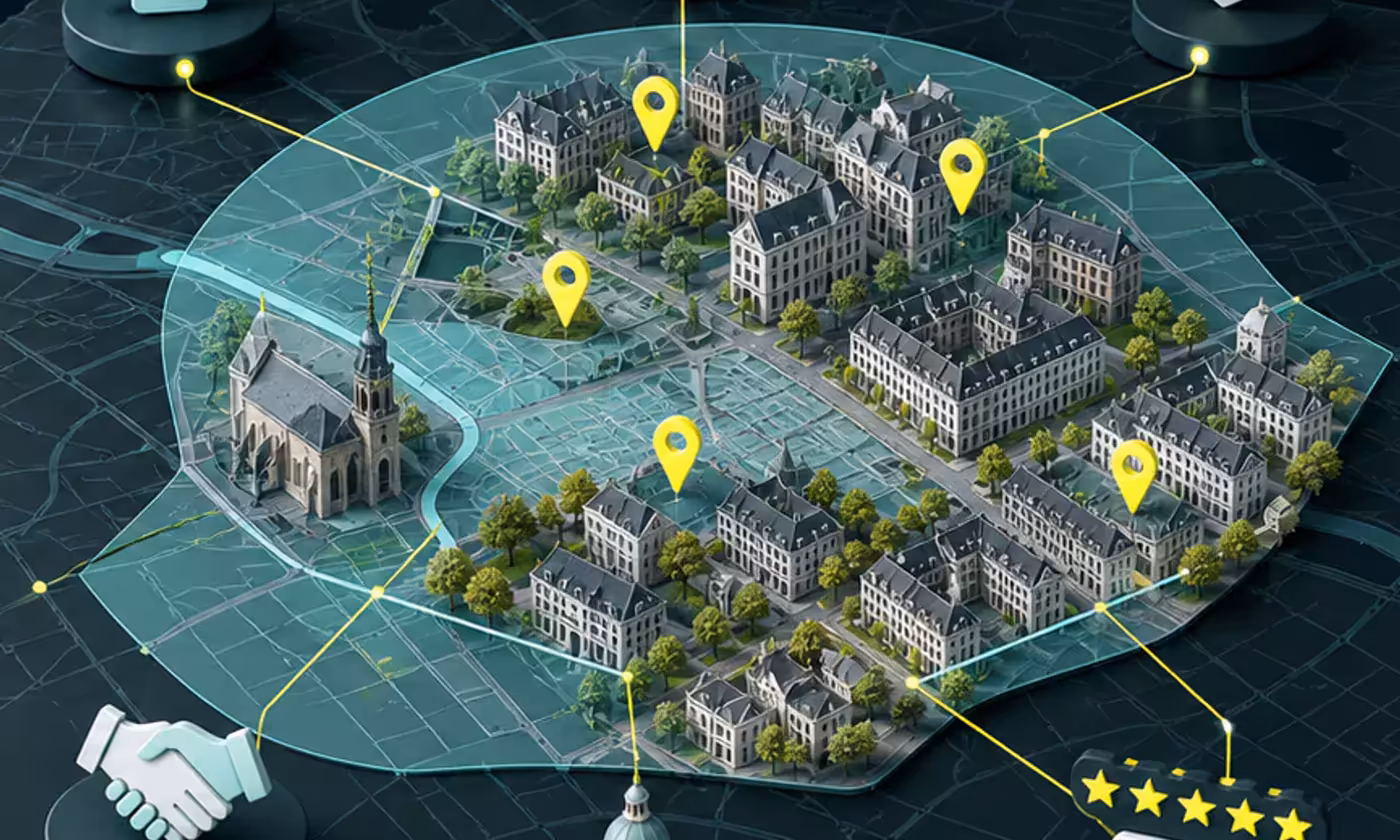 Illustration du contexte local et des signaux de confiance SEO à Forest