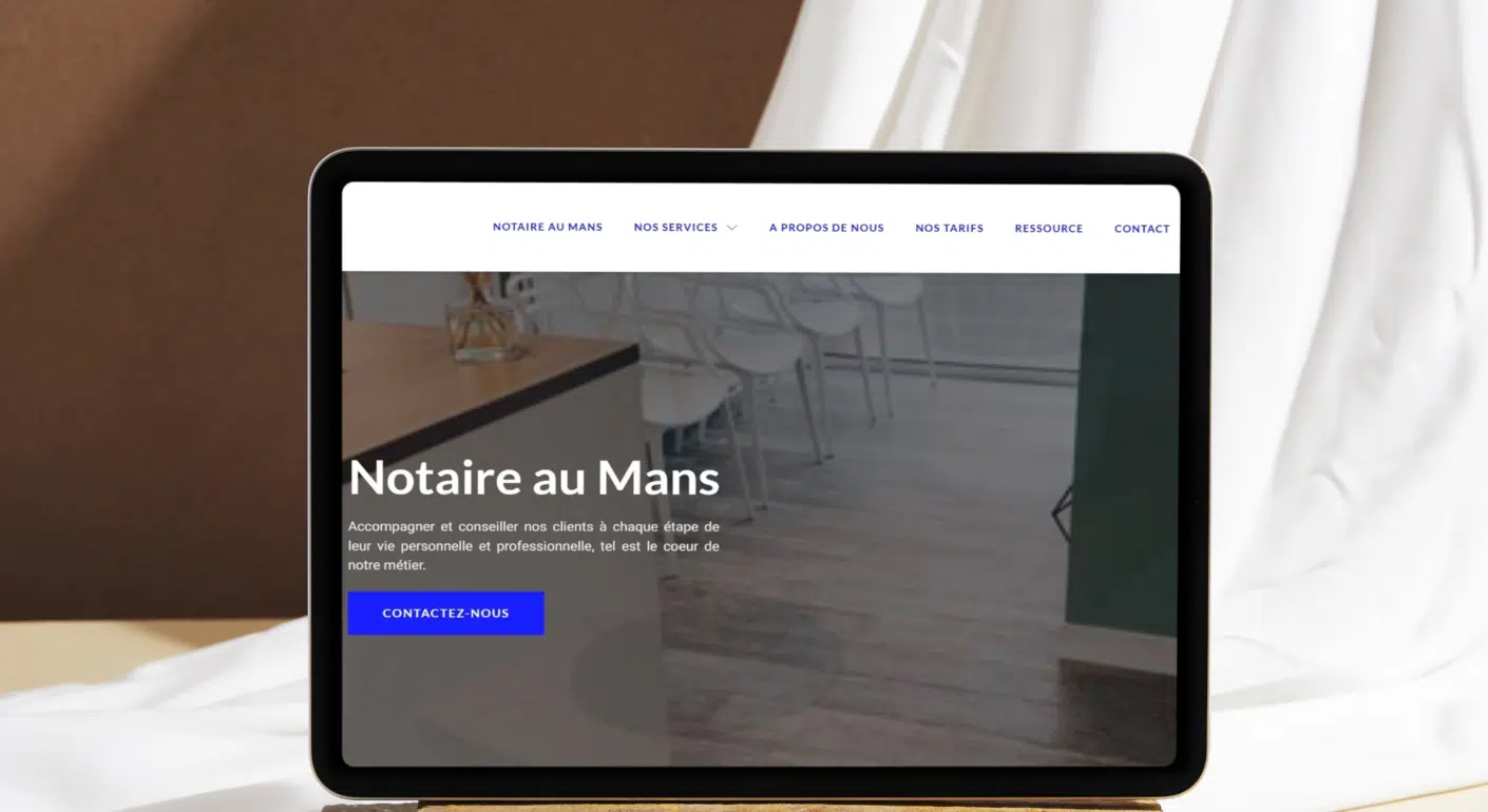 Aperçu du projet Audrey Merle du Bourg, exemple de site de notaire par Devsource
