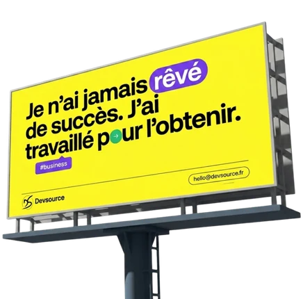 Campagne publicitaire Devsource sur panneau grand format