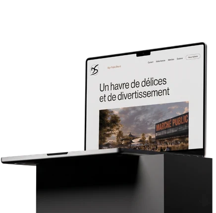 Exemple de site web présenté sur un ordinateur portable
