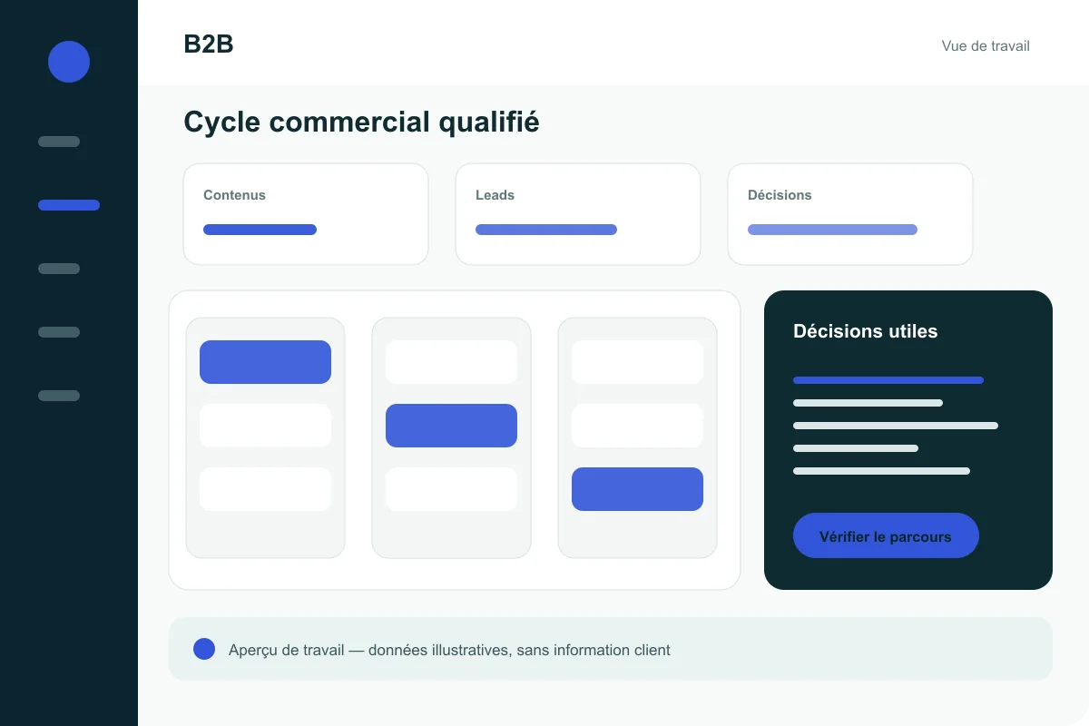 Interface illustrative de la solution B2B