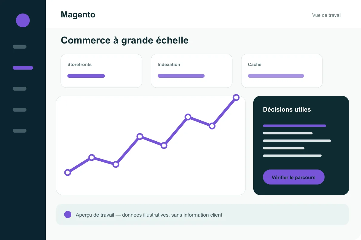 Interface illustrative de la solution Magento
