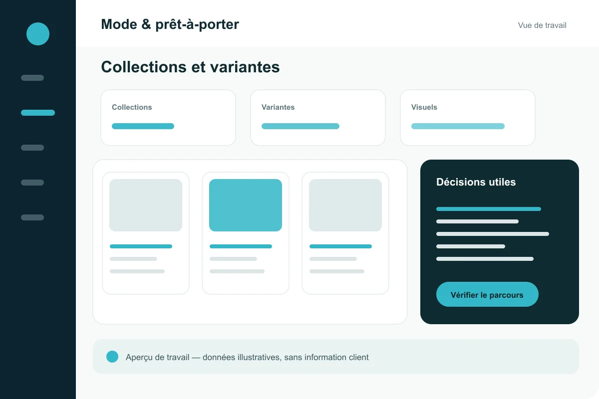 Interface illustrative de la solution Mode & prêt-à-porter