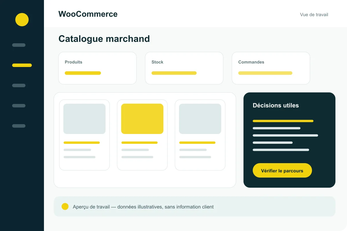 Interface illustrative de la solution WooCommerce